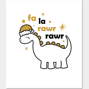 Fa la rawr rawr Christmas Dino Posters and Art